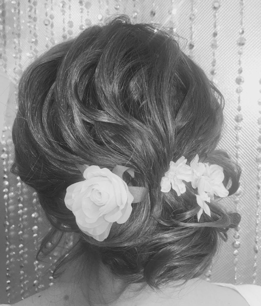 updo with flowers