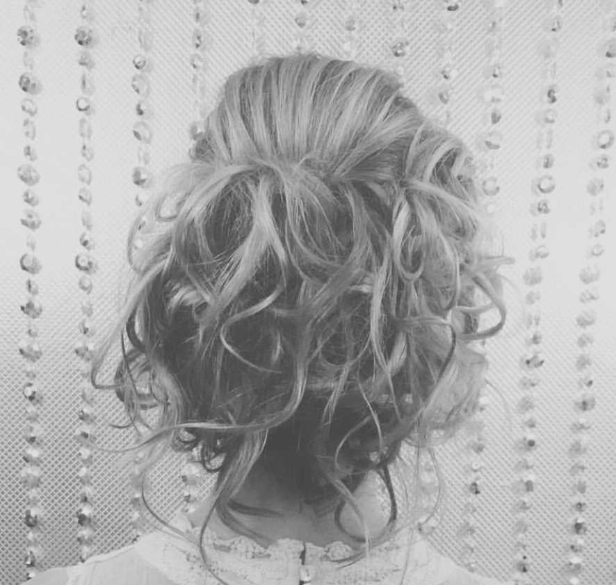 updo with loose curls